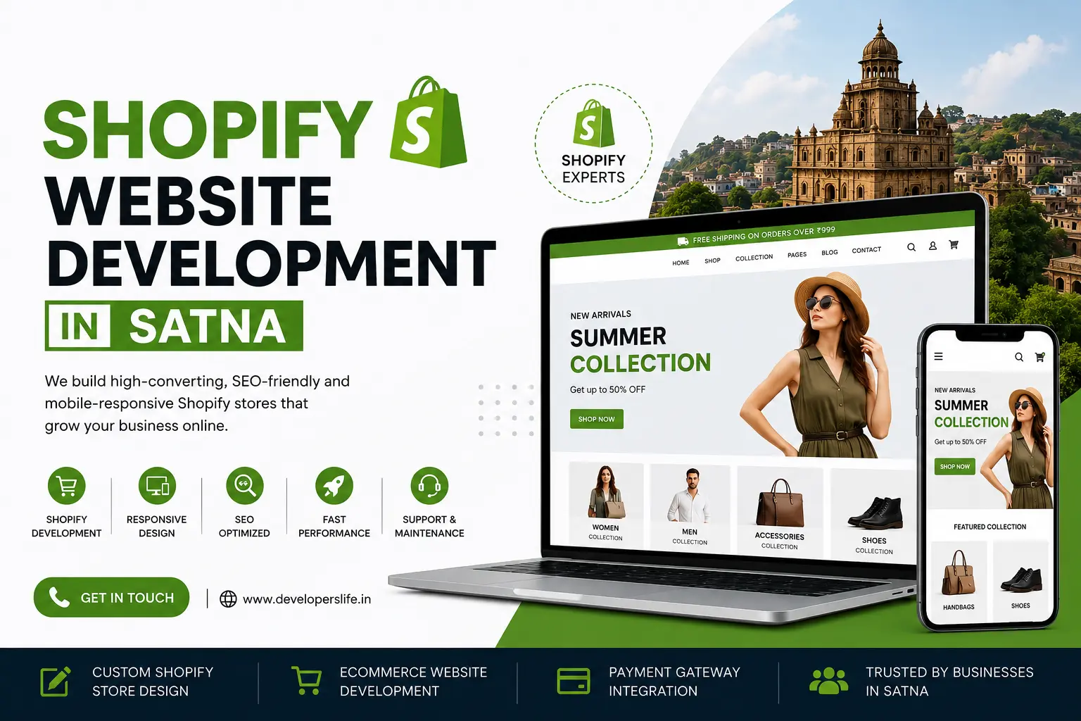 Shopify Website development in Satna - Developers life